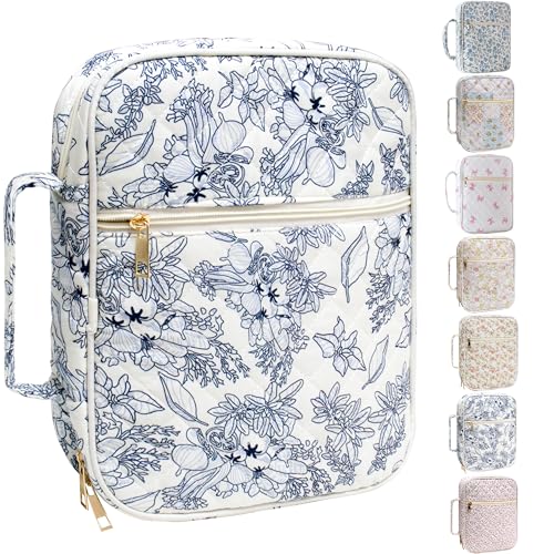 Bible Cover for Women (Big Blue Flower, Large) - color: A7 Big Blue Flower
