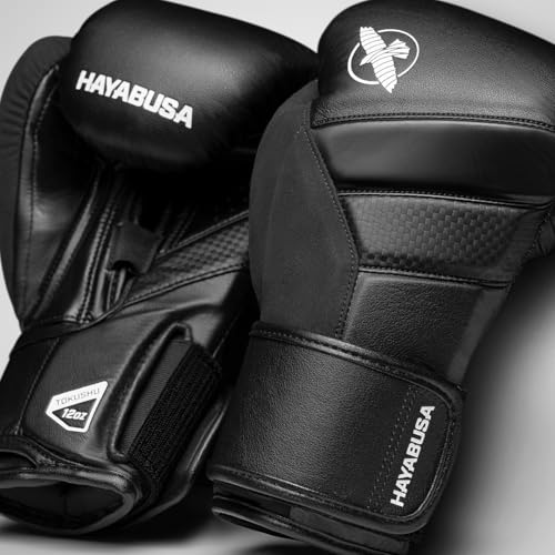 Hayabusa T3 Boxing Gloves - Sparring | Sparring Gloves, Muay Thai Gloves, Kickboxing Gloves, Heavy Bag Gloves, Boxing Gloves for Men and Women, Boxing Gloves - color: Black, size: 12oz