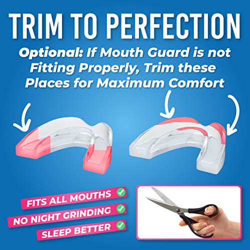HONEYBULL Anti Grinding Night Guards, Custom Moldable Guards, 6 Pack Thick | BPA-free material, thicker profile for heavier grinding, overnight comfort, storage case included - size: Thick
