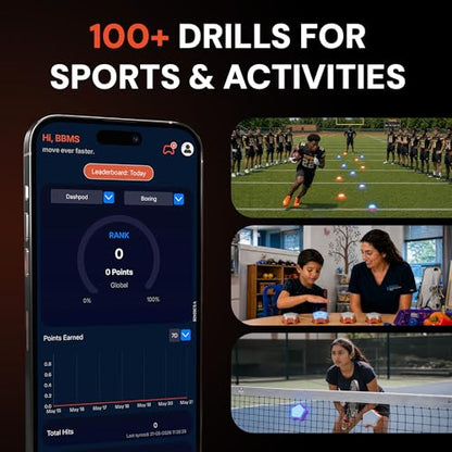 Reaction Training Kit – 6 Smart Agility & Reflex Benchmarking Lights for Athletes, Coaches & Physical Therapy | App-Controlled Cognitive & Speed Training | Portable Performance Training Kit