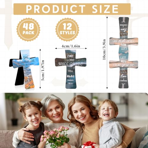 Resurhang 48 Pcs Magnetic Bookmarks Christian Cross Magnetic Page Markers Religious Bible Verses Bookmarks for Mother's Day Women Student Church Study Group Graduation Coworker Team (Landscape) - style: Landscape