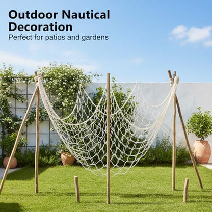 12 Pcs Natural Fish Net Decorations, 80 x 40 Inch Ocean Themed Fishing Net Natural Cotton Decorative Wall Hanging Fishing Nets for Sea Party, Beach Party, Hawaiian, Nautical, Picture (Beige) - size: 12 Pcs