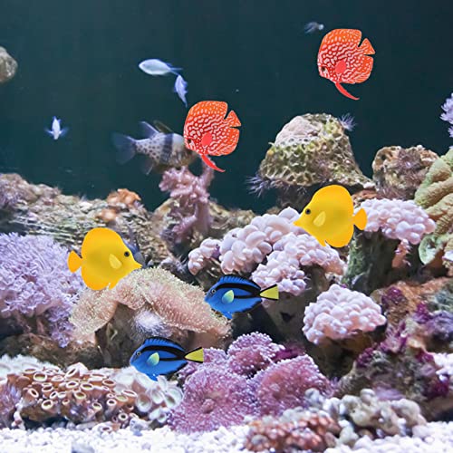 Artificial Moving Fish Floating Silicone Fish with Suction Cup Fishing Line Aquarium Decorations for Fish for T
