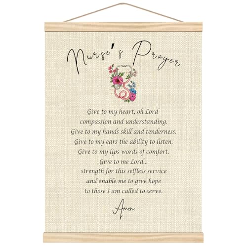 Boat Wades Christian A Nurse's Prayer Wall Art Poster Hanger Frame, Nurses Appreciation Gifts, Inspirational Bible Verses Wall Decor for Nursing Office School Home, 12x16 Inch - color: Nurse's