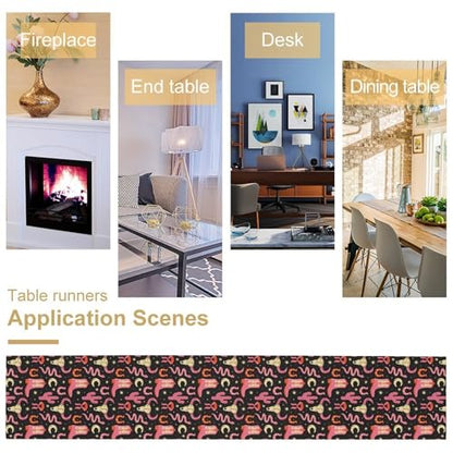 Western Cowgirl Table Runner, Pink Cowboy Boots Cacti Cactus Skull Print Table Runner for Kitchen Dining Party Birthday Wedding, 13x36 Inch - color: Cowboy -7, size: W13"x L36"