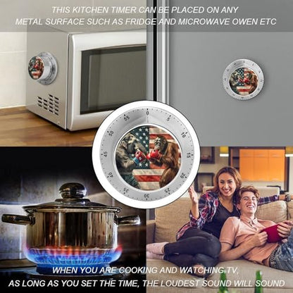 Elephants and Gorillas Funny Boxing Timers 60 Minute Countdown Kitchen Cooking Timer for Home Study