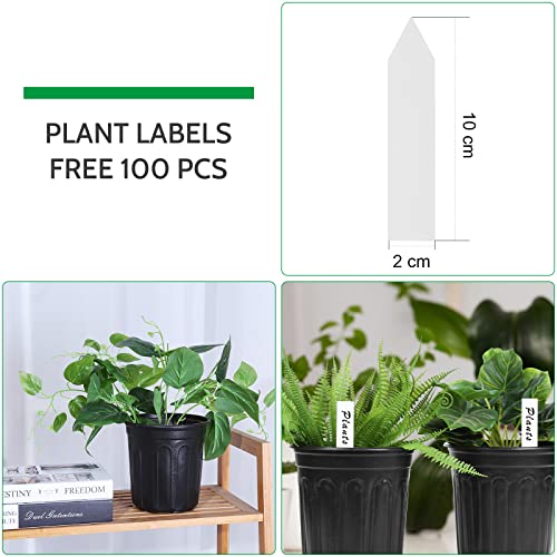 JERIA 100-Pack 1 Gallon Flexible Plant Nursery Pots with 100Pcs Plant Labels,Thickened Soft Plastic Seedling Pots,Seed Starting Pot Flower Plant Container for Succulents，Seedlings - size: 1Gallon, style: 100P