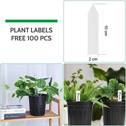JERIA 100-Pack 1 Gallon Flexible Plant Nursery Pots with 100Pcs Plant Labels,Thickened Soft Plastic Seedling Pots,Seed Starting Pot Flower Plant Container for Succulents，Seedlings - size: 1Gallon, style: 100P