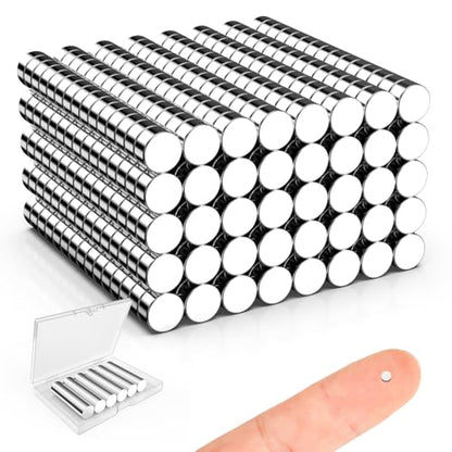 Mini Magnets, Caturledas 600 Pack 2x1 mm Small Round Magnetic Rare Earth Neodymium Fridge Magnet for Home Kitchen Office School 3D Printing Industrial Scientific Purpose, Silver - size: 2x1 mm