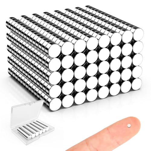 Mini Magnets, Caturledas 600 Pack 2x1 mm Small Round Magnetic Rare Earth Neodymium Fridge Magnet for Home Kitchen Office School 3D Printing Industrial Scientific Purpose, Silver - size: 2x1 mm
