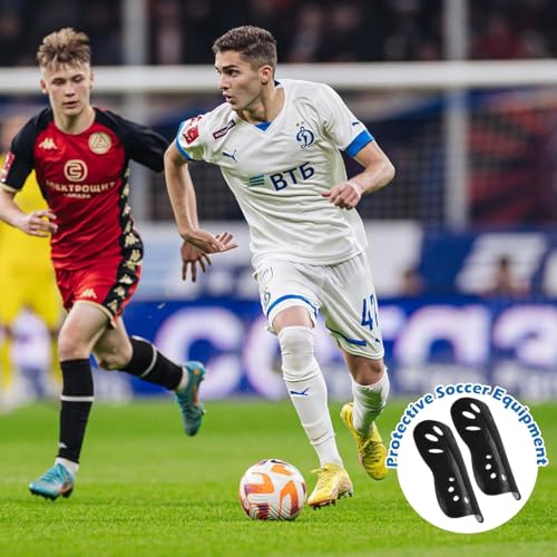Soccer Shin Guards, 2 Pair Lightweight and Breathable Shin Guard Sleeves for Adults Football Player, Calf Protective Gear Shin Guards for Men Women (Bigger Shin Guards) - color: Black and Blue