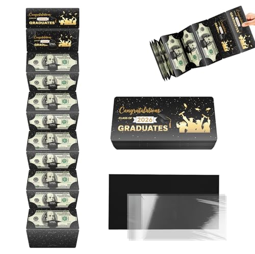 ysmile 2026 Graduation Envelope for Cash Gift Money Holder with Greeting Card, Designed for High School College Grad Congrat - Black - color: Black Envelope (Pack of 1)