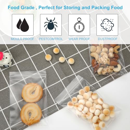 5''x 7'', (Pack of 100) 2 mil Thick Clear Plastic Reclosable Zip Poly Bags with Resealable Lock Seal Zipperr, Clear Small Zip Bag, Jewelry, Candy, Storage, Packaging & Shipping… - size: 5" x 7"