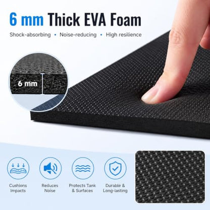 Aquarium Leveling Mat, 6 mm EVA Foam Fish Tank Pad, Textured Anti-Slip Aquarium Base Mat, Water-Resistant Cushion Pad for Glass Aquariums, Planted Tanks, Stands, Shelves (11-13/16 x 11-13/16 in) - size: 11-13/16 x 11-13/16 in