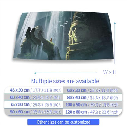 Aquarium Background Stickers - Buddha Statue India - Fish Tank Reptile Terrarium Decor Poster (100 x 50 cm / (39.3 x 19.6 inches)) - size: 100 x 50 cm / (39.3 x 19.6 inches)
