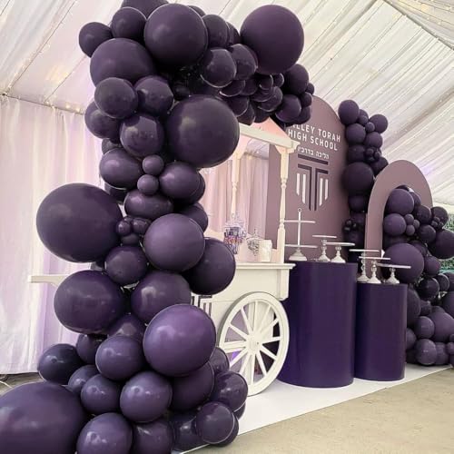 Dark Purple Balloons Double Stuffed Purple Balloon Garland Pastel Lavender Balloons Different Sizes Latex Plum Balloon Arch Kit For Birthday Baby Shower Bachelorette Hotel Transylvania Encanto Party - color: Doubled Dark Purple