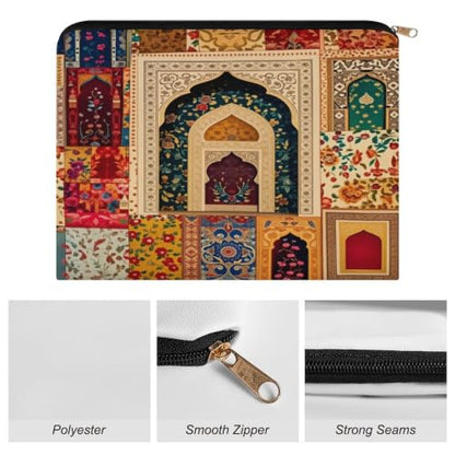Ramadan Theme Showcases Vibrant Islamic Makeup Bag for Women, Cosmetic Pouch Travel Toiletry Organizer Bag 8.9"x6.5" Polyester - color: Ramadan Theme Showcases Vibrant Islamic