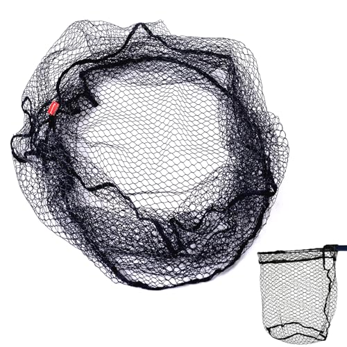 Rubber Coated Replacement Fishing Net Hook Resist Large Deep Fish Net Mesh | Replacement Landing Net Mesh,Rubber Coated Net Bag for Big Catfish Trount Salmon Pike Musky,Fits Freshwater Saltwater - color: 3/4" Mesh, size: XL:34.6"Dia.-36"Depth-109"Circumfe