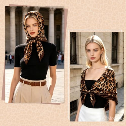 GERINLY 2 Pack Head Scarf for Women, Boho Hair Scarf Top, Large Bandana Hair Scarves Wrap - color: Redbrown