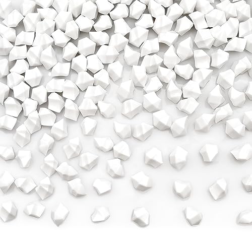 White Vase Fillers for Home Decor, Fake Crushed Ice Cubes, Vase Fillers, 150 pcs Reusable Fake ice Cubes for Photography Accessories Props Decoration for Wedding - color: White-16*22mm-150pcs