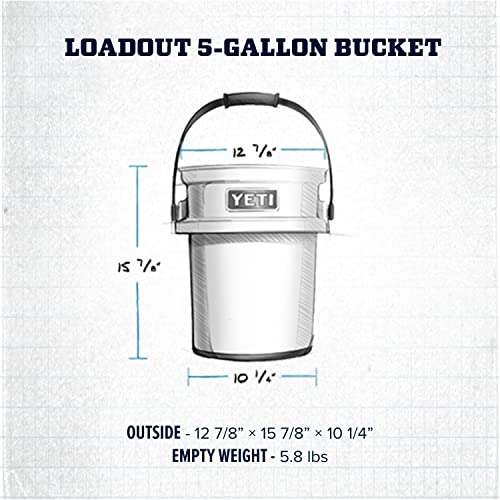 YETI Loadout 5-Gallon Bucket, Impact Resistant Fishing/Utility Bucket - color: Rescue Red