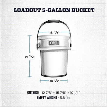 YETI Loadout 5-Gallon Bucket, Impact Resistant Fishing/Utility Bucket - color: Rescue Red