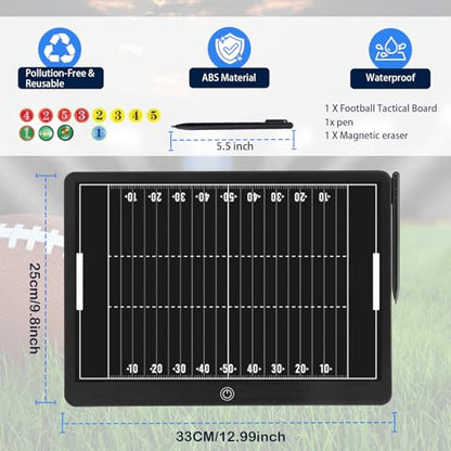 Magnetic Electronic Football Coaching Boards – 16 inch LCD Football Coaching Board, Portable Erasable Pro Strategy Board for Training Teaching Competition Command,Tactical Drawing Tablet Coach Gifts