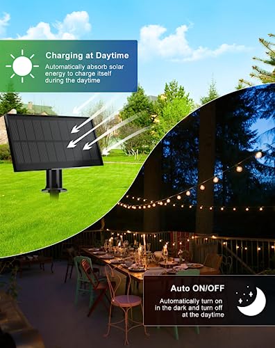Zuske Solar String Lights Outdoor Waterproof 150FT with USB Port and 73 Shatterproof G40 Bulbs(3 Spare), LED Solar Powered Patio Lights for Outside, Porch, Backyard, Gazebo, Garden(Warm White) - size: Solar-150FT