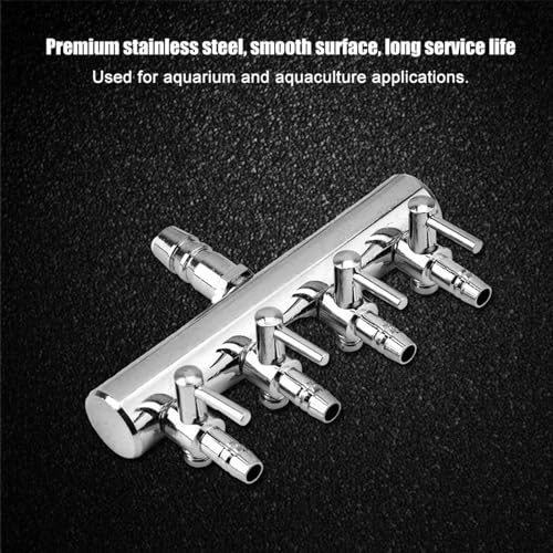 Aquarium Air Valve, Air Splitter Aquarium Tubing Connectors, Steel Aquarium Air Pump Accessories, Aquarium Aalve Aplitter for Fish Tank Air Pumps (8 to 4mm Four-Hole Splitter Head) - size: 8 to 4mm four-hole splitter head