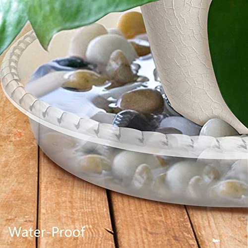 6 Pack Clear Plant Saucer 5 6 8 10 12 14 inch, Durable Plastic Plant Trays for Indoor, Round Flower Plant Pot Saucer, Sturdy Plant Water Catcher Tray(14 Inch) - size: 14 inch