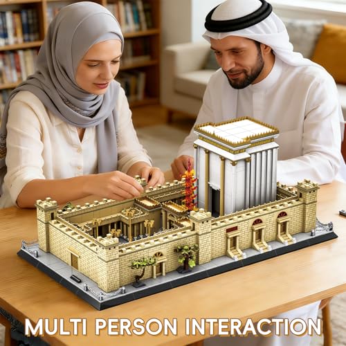 Jerusalem Temple Building Blocks Sets Judaism Architecture Building Toys Solomon’s Holy Temple Model Toys Judaica & Christian Bible Gift for Adults Teens 3233 PCS - color: Gold