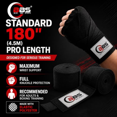 Busy Bee Sports Boxing Hand Wraps - color: Black