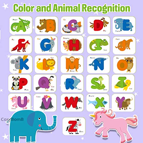 CozyBomB™ Toddler Alphabet Flash Cards - Preschool Activities Learning Montessori Toys ABC Wooden Letters Jigsaw Numbers Alphabets Puzzles Flashcards for Age 3 4 5 Years Old Educational for Kids Baby