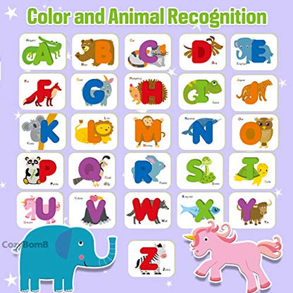 CozyBomB™ Toddler Alphabet Flash Cards - Preschool Activities Learning Montessori Toys ABC Wooden Letters Jigsaw Numbers Alphabets Puzzles Flashcards for Age 3 4 5 Years Old Educational for Kids Baby