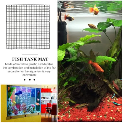 Ciieeo Aquarium Fish Tank Grid Divider with 18pcs Black Plastic Filter Boards 30x30cm Removable Partition Nets and 10 Suction Cups for Bottom Tank Isolation and Breeding Separation