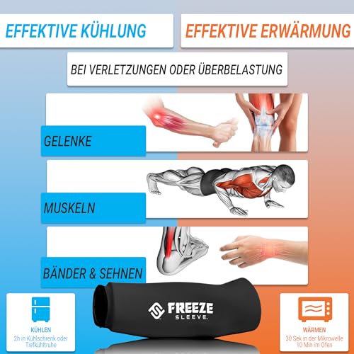 FreezeSleeve Ice & Heat Therapy Sleeve- Reusable, Flexible Gel Hot/Cold Pack, 360 Coverage for Knee, Elbow, Ankle, Wrist- Turquoise, X-Large - color: Turquoise, size: X-Large (Pack of 1)