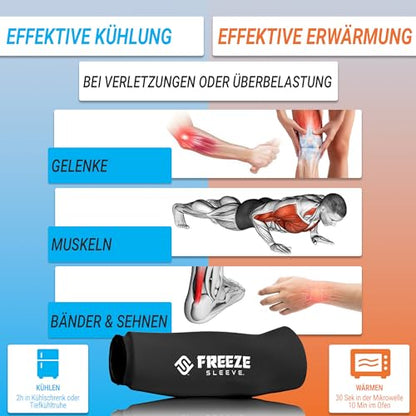 FreezeSleeve Ice & Heat Therapy Sleeve- Reusable, Flexible Gel Hot/Cold Pack, 360 Coverage for Knee, Elbow, Ankle, Wrist- Turquoise, X-Large - color: Turquoise, size: X-Large (Pack of 1)