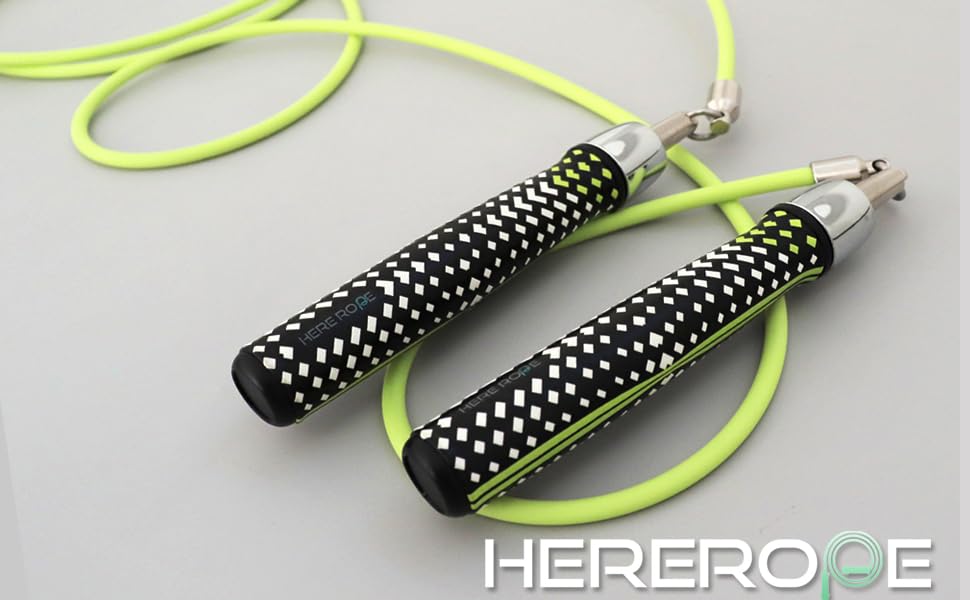 HEREROPE 1/4LB Weighted Jump Rope for Speed, Cardio, Boxing & Workout, Skipping Rope with Ball-bearing, Comfortable & Ergonomic Grip, Tangle Free Cable, Jump Ropes for Men Women Fitness - size: L - 9'0"(User Height 5'7.5" - 6'0")