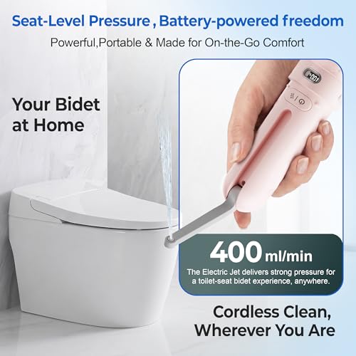Electric Portable Bidet – Rechargeable Travel Bidet for Women Postpartum Care & Personal Hygiene | with 3 Pressure Modes for Home Travel & Camping (Pink) - color: Pink