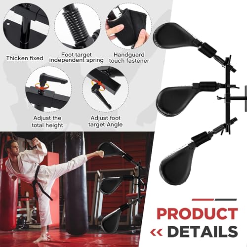 Seenelling Taekwondo Kick Pads Boxing Pads Taekwondo Karate Sparring Gear Boxing Paddles Kicking Targets Martial Arts Training Equipment with Mounting Bracket for Youth Men - color: Black, size: 3 Kicking Targets