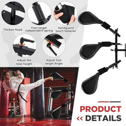 Seenelling Taekwondo Kick Pads Boxing Pads Taekwondo Karate Sparring Gear Boxing Paddles Kicking Targets Martial Arts Training Equipment with Mounting Bracket for Youth Men - color: Black, size: 3 Kicking Targets