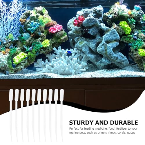 10pcs 5ml Brine Shrimp Feeders Long Plastic Tubes Coral Fish Feeding Tools Manual Suction Pipettes for Marine Aquarium Pet Supplies