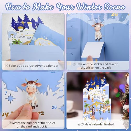 WhatSign Christmas Religious Advent Calendar 2025 - Christmas Nativity Scene Countdown Calendar 24 Days Christian Countdown for Women Kids Adult Teen Girls - color: Nativity