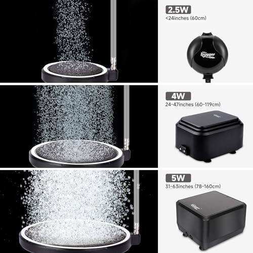 hygger Air Stone for Aquarium: Quiet High Dissolved Oxygen Diffuser Kit for Freshwater or Saltwater Fish Tank and Hydroponic Air Pump-Disc 3 x 3 Inch Air Bubble Stone Without air Pump - size: 8CM