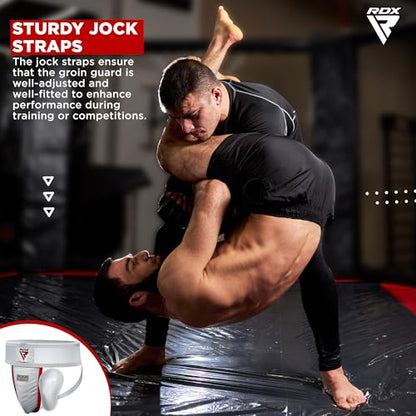 RDX Groin Protector Cup Men, Boxing Kickboxing MMA Muay Thai Sparring Groin Guard, Ventilated Adjustable,Karate Fighting Training, Underwear Jiu Jitsu BJJ Protection, Boys Youth - color: White, size: X-Large