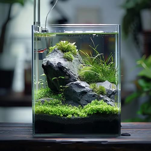 Vimvins 5 Gallon Glass Fish Tank, Easy to Maintain Small Aquarium for Betta/Snails/Shrimp and Aquatic Planting. - size: 5 Gallon