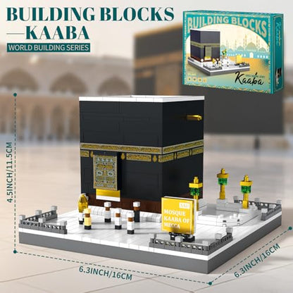 Mosque Kaaba of Mecca Building Blocks Sets Islamic Architecture Model Toys for Adults and Kids World Famous Landmark Building Kits Eid Gifts for Muslim 446PCS - style: Mosque Kaaba of Mecca
