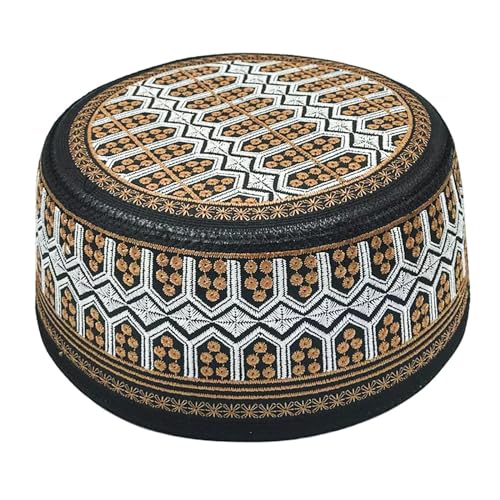 Muslim Prayer Hat for Men Worship Hat Islamic Muslim Prayer Hats Cap Beanie Headwear for Ramadan Eid - color: Grey