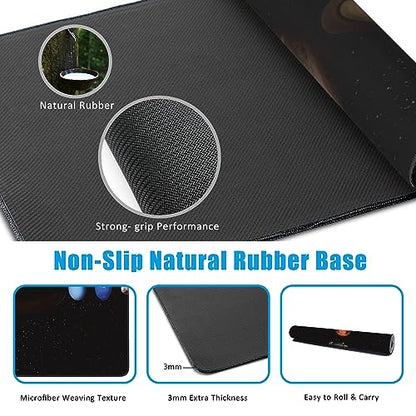 Mouse Pad,Solar System Planet Desk Mat for Desktop,Desk Pad with Non-Slip Base and Stitched Edge,Extended Mousepad for Office and Home 35.4X15.7 Inch - color: Solar System Planet