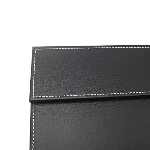Ultra-Smooth PU Leather Desk Pad & Mat Office Desk Drawing & Writing Board A3/ A4 File Paper Clip Table Protector Mat on Top Large 24''x18'' (Black) - color: Black-a005